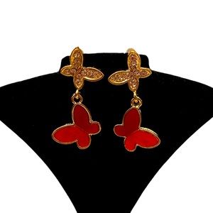 🆕Red Butterly Post Earrings: NIP